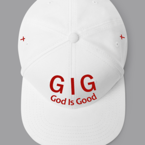 GIG Christian Cross Baseball Cap, White Cotton, Adjustable Fit